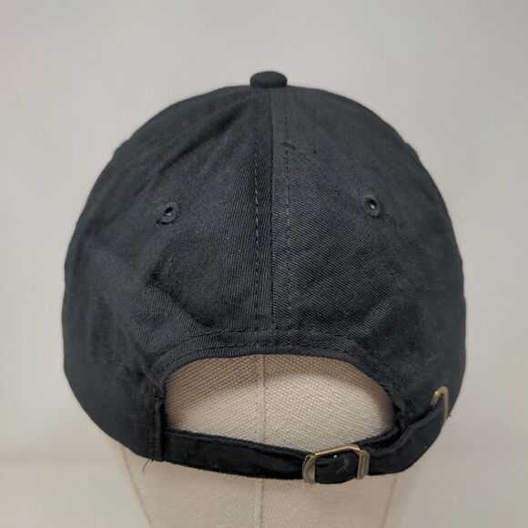 Granny Slideback Hat Black OSFA Adjustable Rhinestone Embellished Cotton - Picture 5 of 8